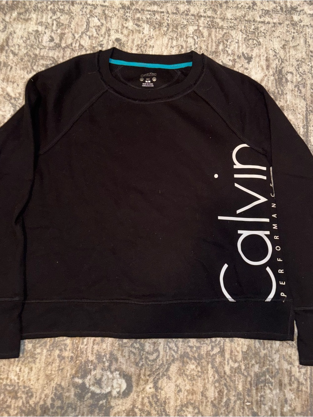 Calvin Klein Black Crewneck Sweater with White Logo